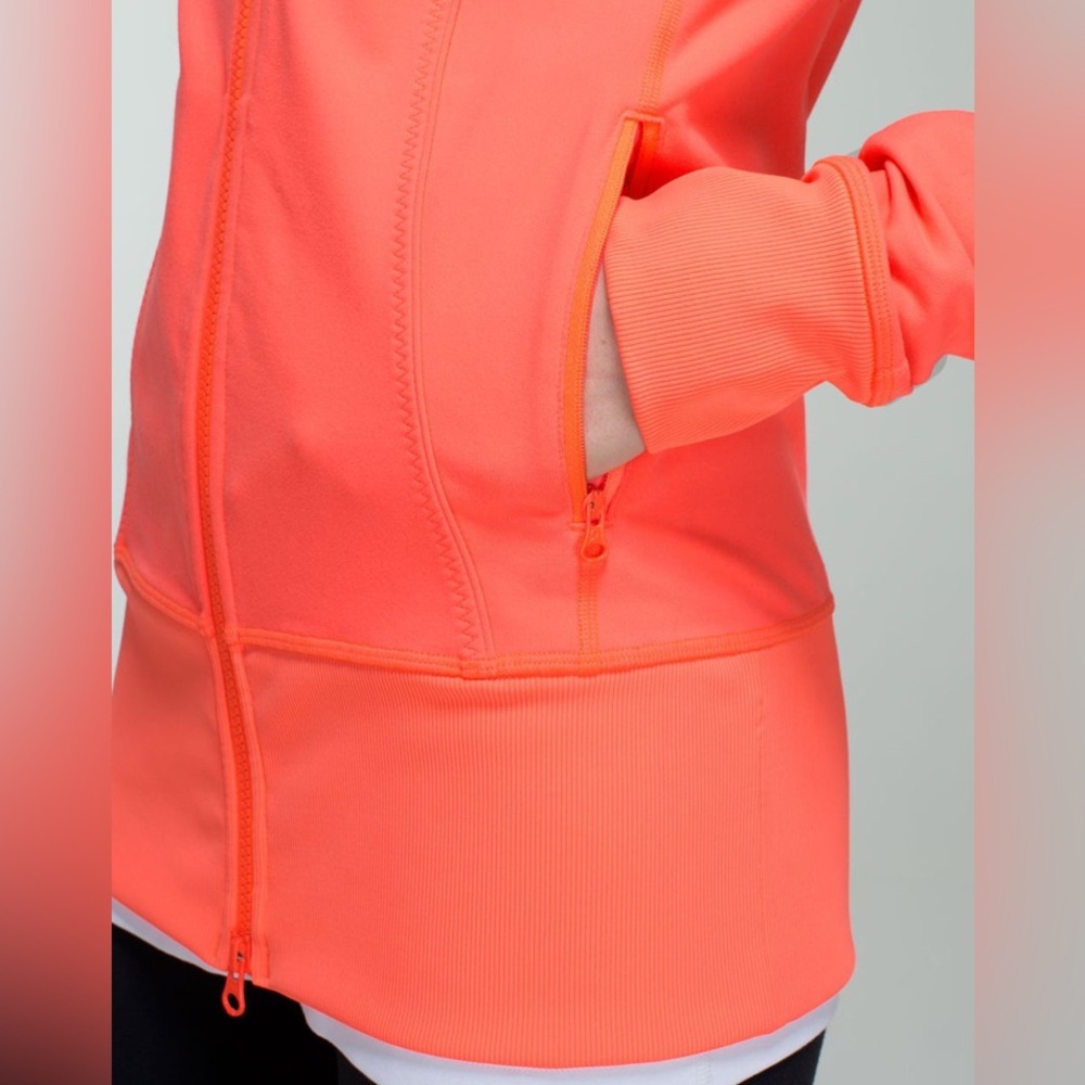 Lululemon Nice Asana Jacket – Bright Coral Orange Full-Zip Athletic Jacket - Picture 4 of 7